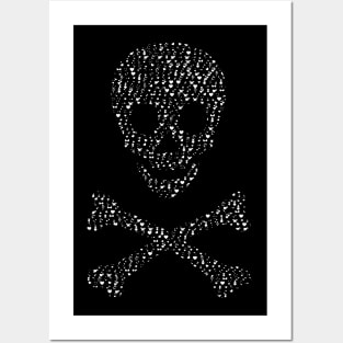 Skull and Crossbones Made of Hearts Posters and Art